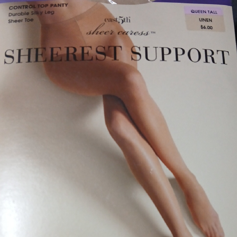 East 5th Sheerest Support Pantyhose in Linen